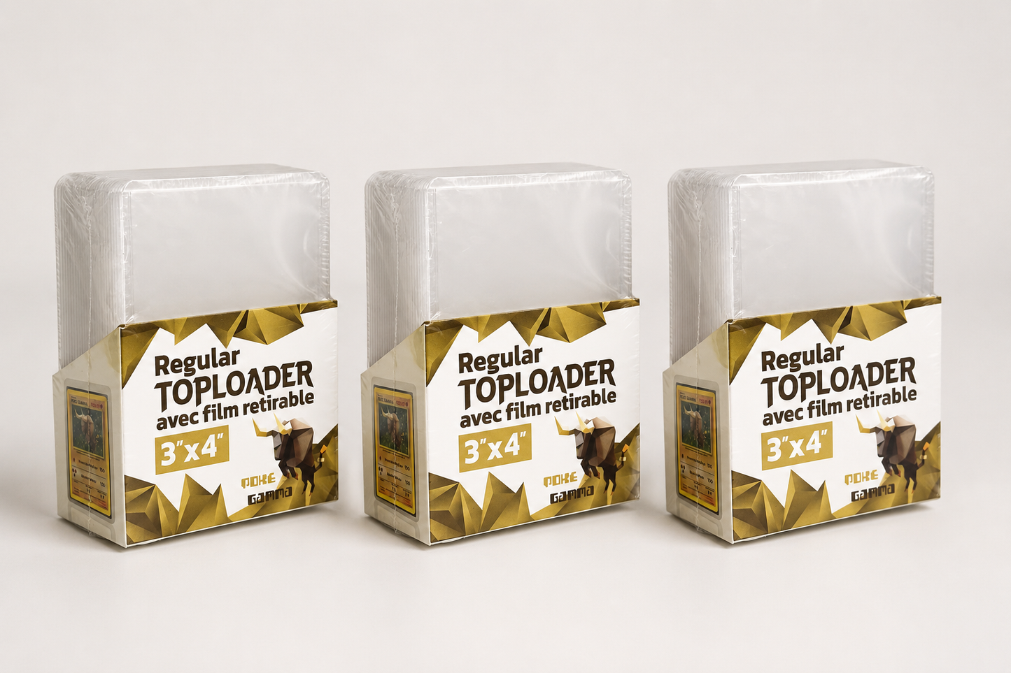 Lot de 25 protections toploaders PREMIUM avec film à retirer pour cartes Pokémon