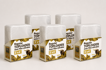 Lot de 25 protections toploaders PREMIUM avec film à retirer pour cartes Pokémon