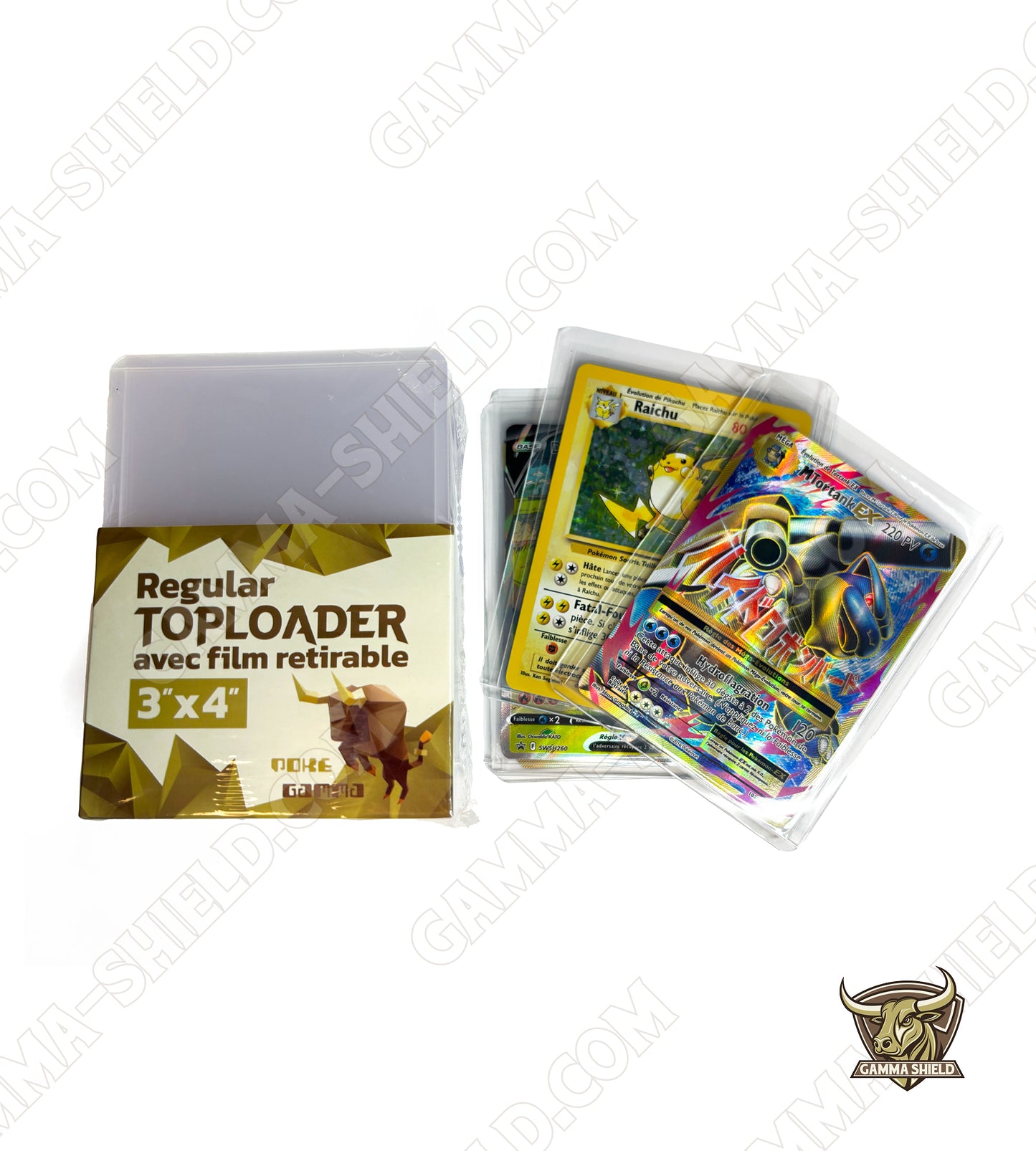 Lot de 25 protections toploaders PREMIUM avec film à retirer pour cartes Pokémon