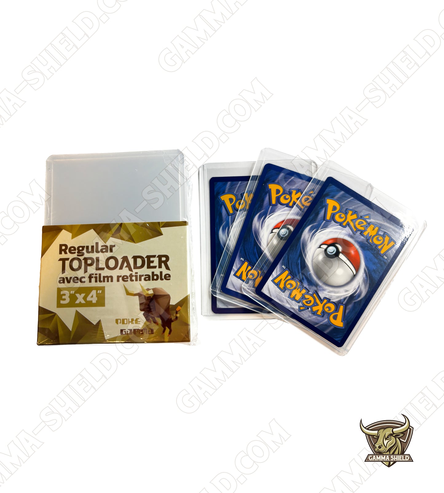 Lot de 25 protections toploaders PREMIUM avec film à retirer pour cartes Pokémon