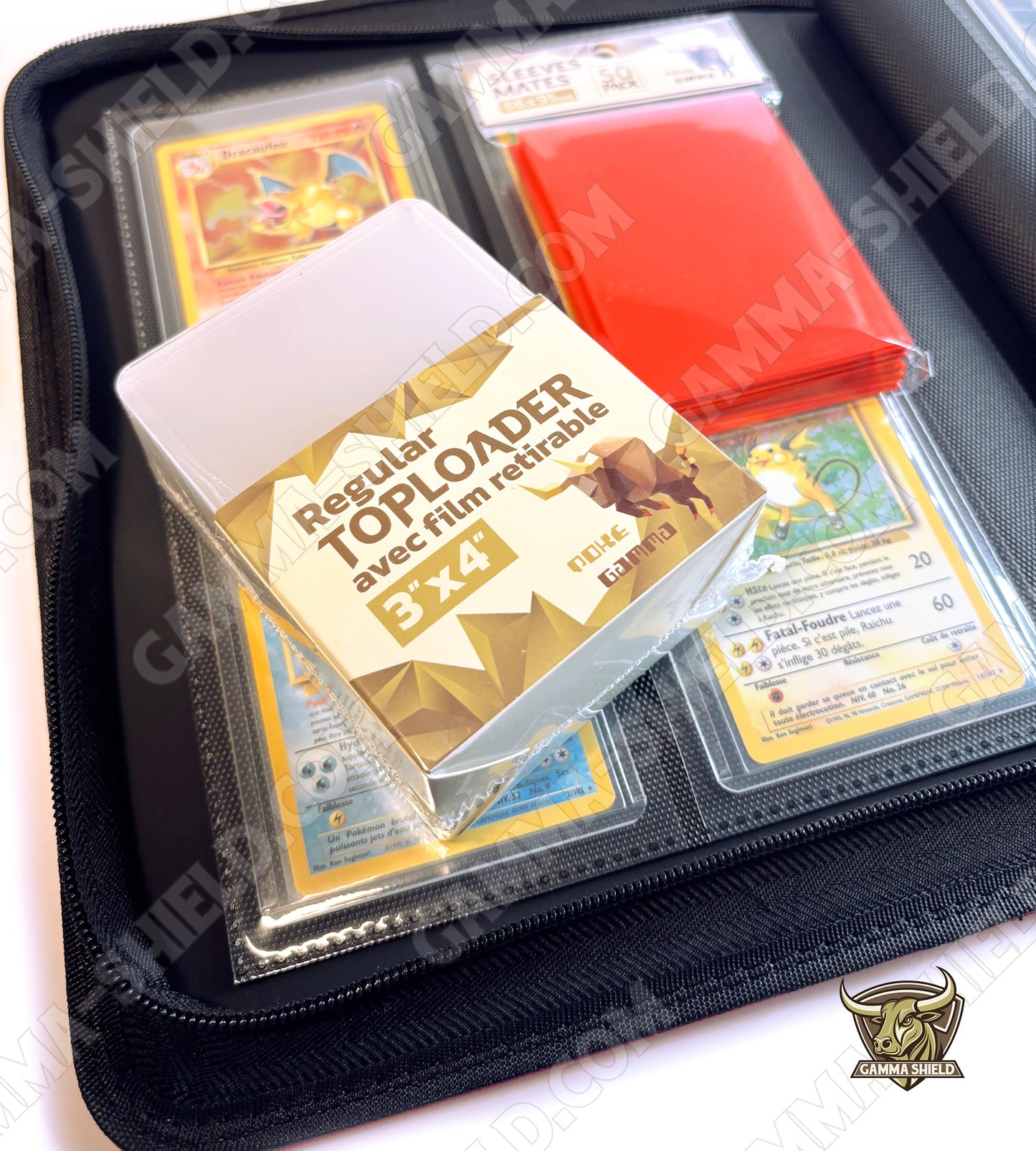 Lot de 25 protections toploaders PREMIUM avec film à retirer pour cartes Pokémon