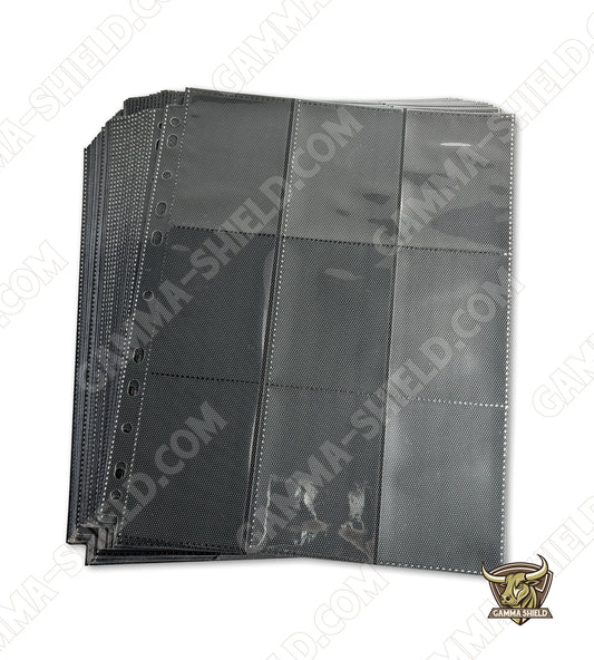 Lot 50 pages noires haute qualité pour classeurs A4 à rangement latéral pour cartes Pokémon