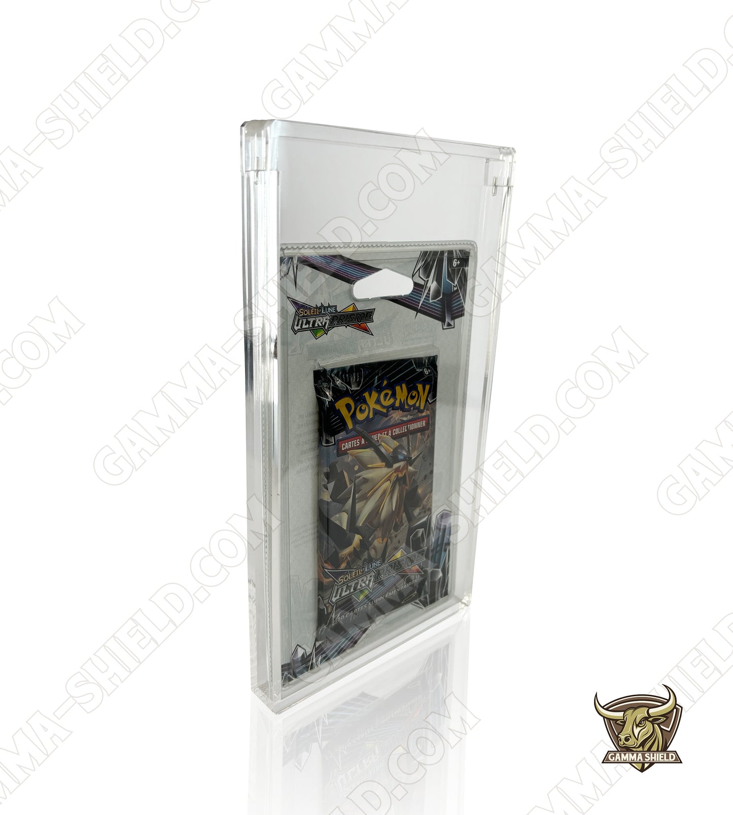 Protection acrylique aimantée pour booster blister plastique ou cartonné