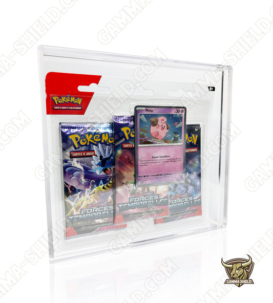 Protection acrylique aimantée pour duopack / tripack 3 boosters Pokémon