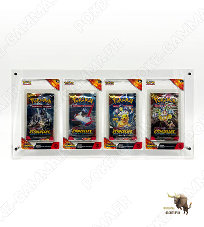 Protection acrylique premium pour artset 4 boosters blister carton